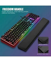 Lofree Wired Gaming Keyboard Mouse Combo Rgb Backlit 7200 Dpi Anti Ghosting Soft Wrist Rest