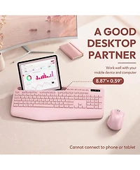 Lofree Wireless Ergonomic Wrist Rest Keyboard and Mouse Combo for Mobile Devices and Computers