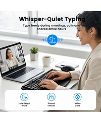 Lofree Wireless Keyboard Mouse Set Quiet Ergonomic Wave Design Leather Wrist Rest Productivity Shortcuts
