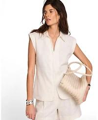 Mint Velvet Women's Linen Sleeveless Collared Shirt