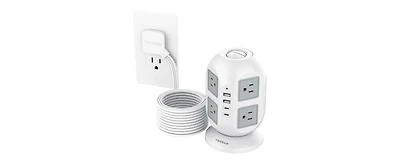 Tessan Power Strip with Usb Charging with 10 feet, 2 Usb C, 10feet for Home, Office and Travel