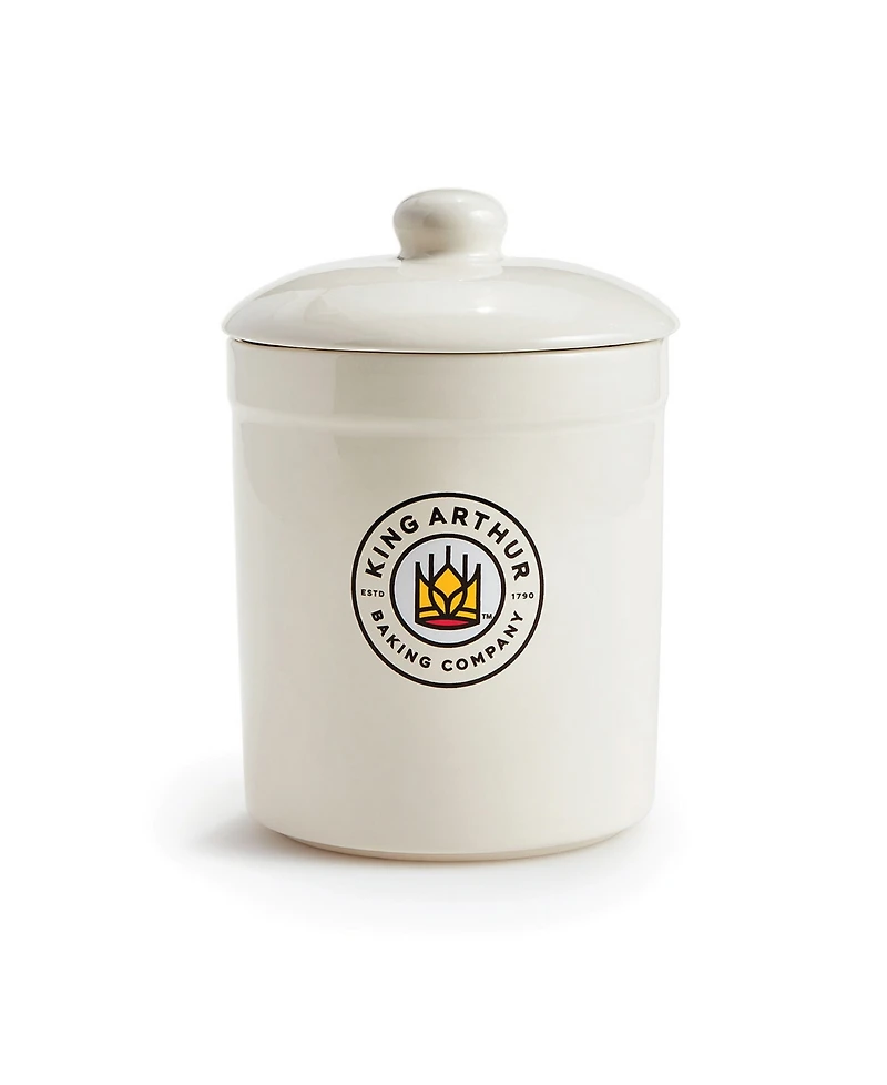 King Arthur Baking Company Ceramic 1-Quart Classic Sourdough Storage Crock with Lid