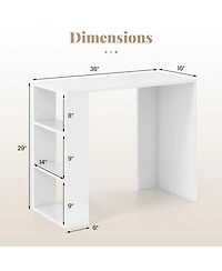 Sugift 36-Inch Computer Desk with 3 Open Shelves for Home Office