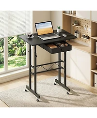 Sugift Height Adjustable Laptop Desk with Fabric Drawer and Tablet Holder