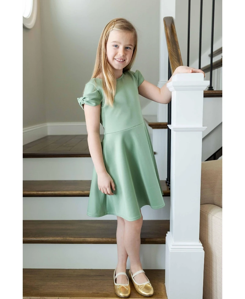 Florence Eiseman Big Girls (7-14) Scuba Knit Dress with Bow