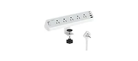 Tessan PS06 Surge Protector Desk Clamp 10-Foot Power Strip with 5 Outlets and 2 Usb-c Ports for phones, tablets and personal devices