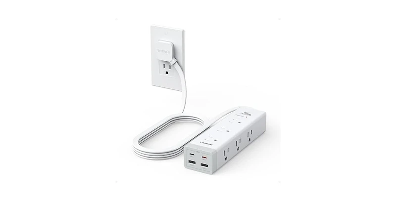Tessan 20W Usb Charging Surge Protection 9-Outlet Power Strip for Phones, Tablets and Devices