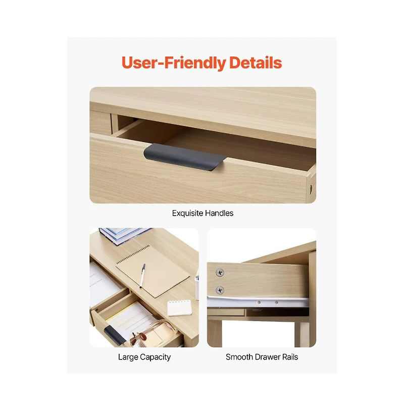 Slickblue Modern Kids Writing Desk with Drawer for Home Office