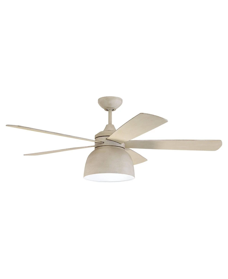 52" Craftmade Ventura Cottage White Led Damp Ceiling Fan with Remote