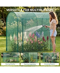 79 x 39 71/106 47 in. Half-Round Crop Cage with Anti-Insect Mesh Netting, Plant Support for Garden Vegetable Bed Greenhouse, Green