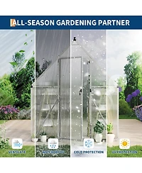 67x45x77 In Hard Anodized Aluminum Greenhouse, 6x4 Ft Sun Room with Reinforced Frame for Outdoor Garden Backyard Patio