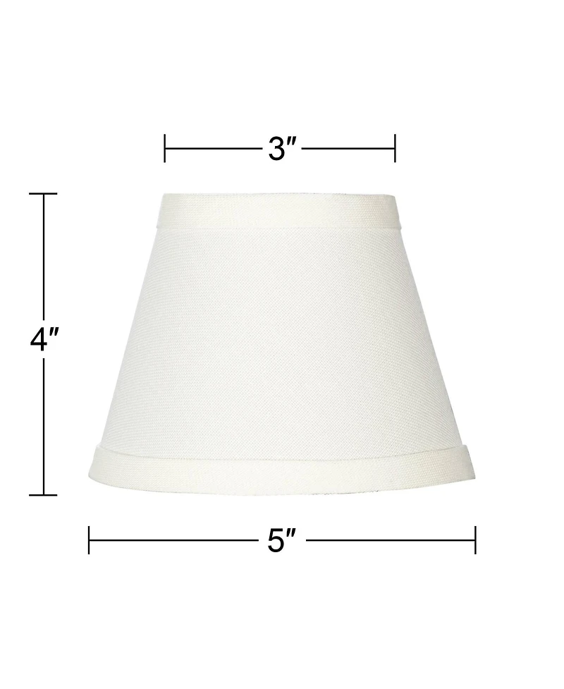 Springcrest Set of 2 Empire Chandelier Shades Cream Small 3" Top x 5" Bottom x 4" High Candelabra Clip-On Fitting