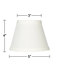 Springcrest Set of 2 Empire Chandelier Shades Cream Small 3" Top x 5" Bottom x 4" High Candelabra Clip-On Fitting