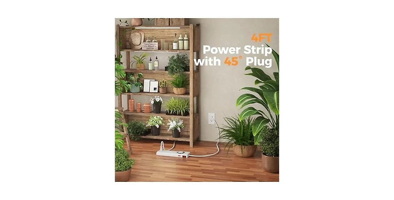 Tessan Power Strip with Usb Charging with 4 Feet for Home, Office and Travel