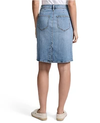 Lands' End Women's Soft Denim Classic 5 Pocket Above the Knee Skirt