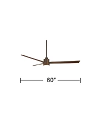 60" Casa Vieja Aero Bronze and Dark Walnut Led Ceiling Fan with Remote