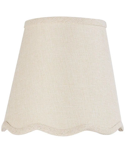 Springcrest Mylie Off-White Scallop Empire Lamp Shade 4x6x5.5 (Clip-On)