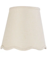 Springcrest Mylie Off-White Scallop Empire Lamp Shade 4x6x5.5 (Clip-On)