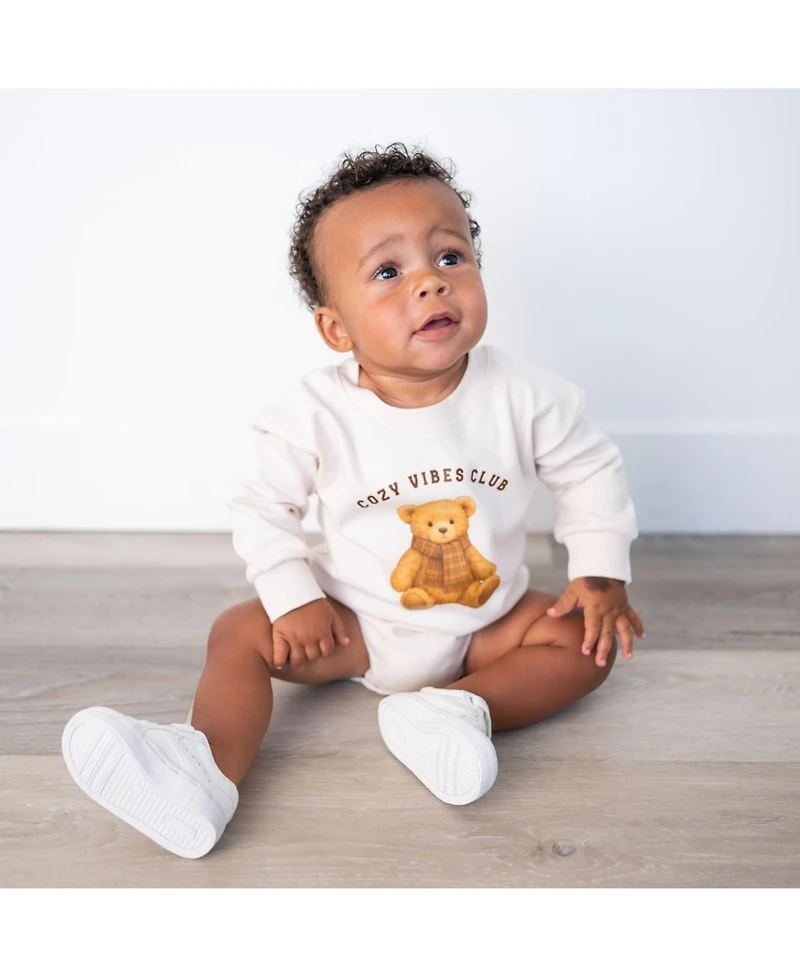 Sweet Wink Baby Boys Cozy Teddy Long Sleeve Romper