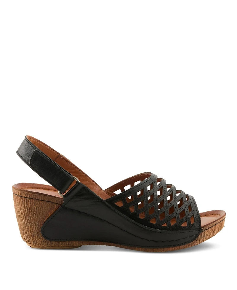 Spring Step Women's Denair Wedge Slingback with Leather Upper
