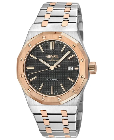 Gevril Men's Gotham Swiss Automatic Two tone Ss/Iprg Bracelet Watch