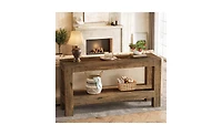 Slickblue 63" Farmhouse Console Table with 2-Tier Storage