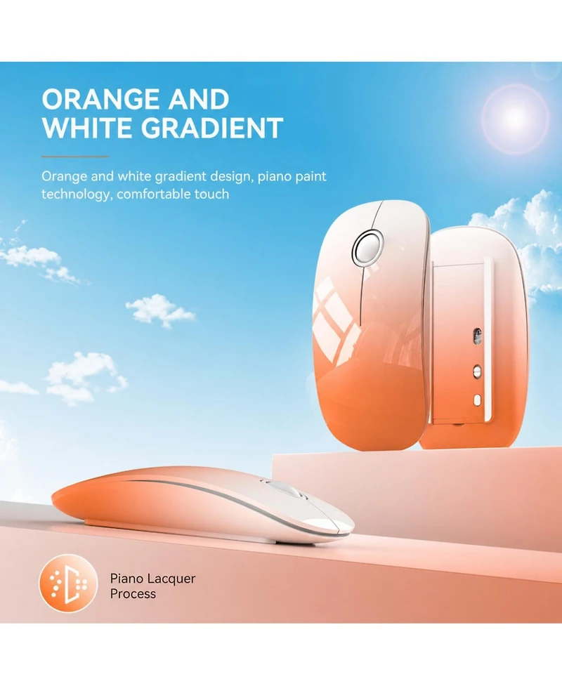 Lofree Wireless Quiet-Click Dual Connectivity Mouse for Desktop, Laptop, Tablet and MacBook