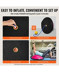 Vevor 26" Half Exercise Ball Trainer Yoga Balance Stability Ball Resistance Band