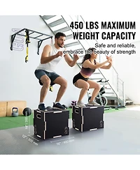 Vevor // Inch 3 in 1 Plyometric Jump Box Fitness Exercise Plyo Box Wooden