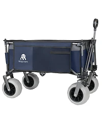 Streamdale FurnitureFoldable Heavy-Duty Utility Wagon Cart with Canopy and Beach Tires