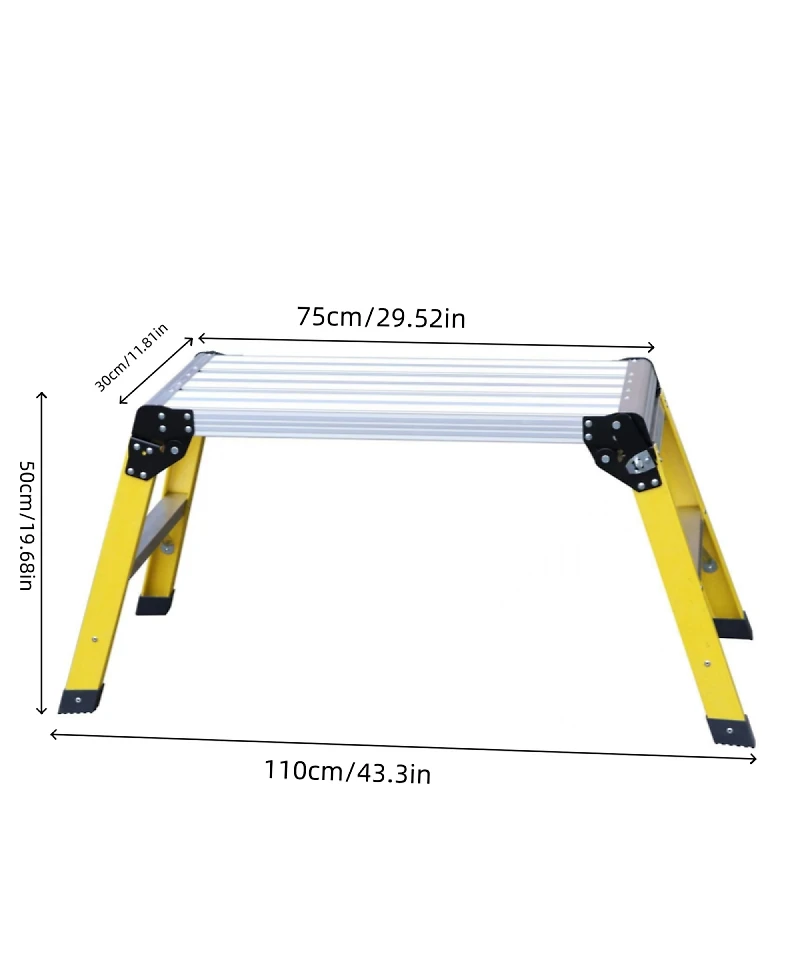 Streamdale Furniture Aluminum Step Ladder Heavy Duty Foldable Aluminum Platform 330 Lbs Capacity