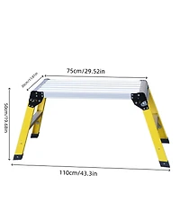 Streamdale Furniture Aluminum Step Ladder Heavy Duty Foldable Aluminum Platform 330 Lbs Capacity