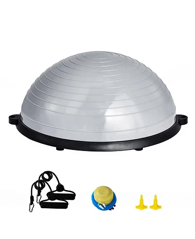 Vevor 23" Half Exercise Ball Trainer Yoga Balance Stability Ball Resistance Band