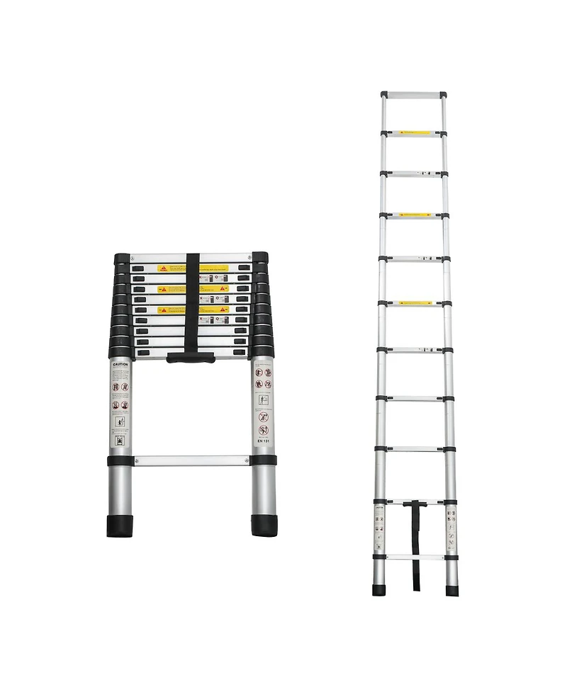 Streamdale Furniture 10.5FEET Telescoping Aluminum Extension Ladder, 300 lbs Capacity
