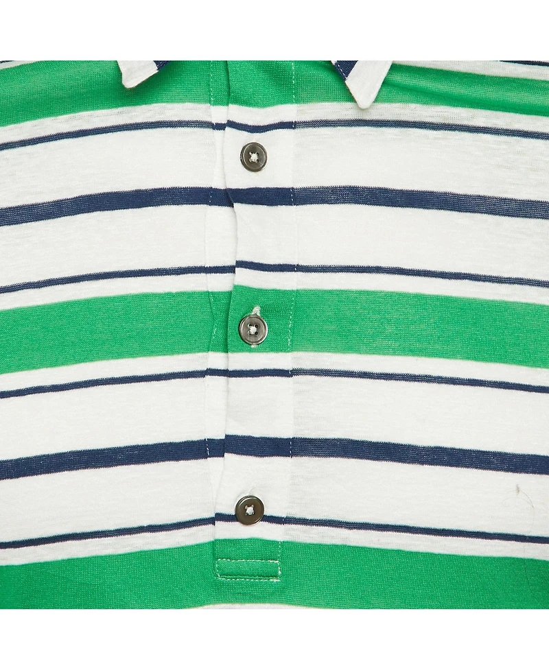 Pre-Owned Hermes Men's Striped Linen and Cotton Polo T-Shirt
