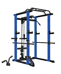 Sevorley Power Rack with Lat Pulldown and Low Row, Multi-Function Home Gym Cage, 1000 lb Capacity