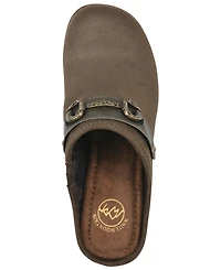 White Mountain Women's Barleys Platform Heel Mule Clogs
