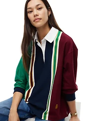 Tommy Hilfiger Women's American Icons Rugby Long-Sleeve Striped Polo Sweater
