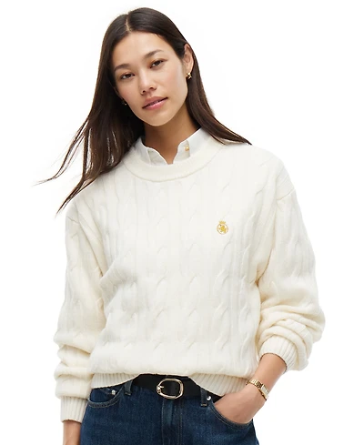 Tommy Hilfiger Women's American Icons Cable-Knit Crewneck Sweater