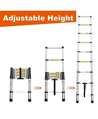 Streamdale Furniture Telescoping Ladder 8.5FEET, 300 lbs Capacity Aluminum Extension Ladder