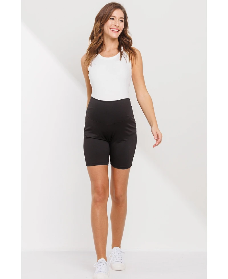 Hello Miz Maternity High-Waisted Biker Bike Shorts, 7" Inseam