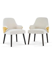 Flynama Set of 2 Fabric Modern Accent Dining Armchairs