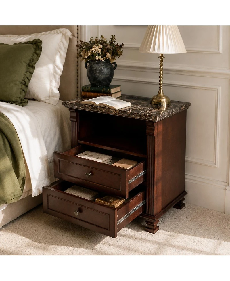 Streamdale Furniture Tall Modern Nightstand with Charging Station and Storage