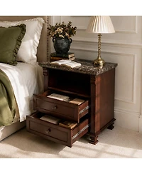 Streamdale Furniture Tall Modern Nightstand with Charging Station and Storage