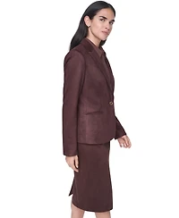 Tommy Hilfiger Women's Short One-Button Faux Suede Blazer
