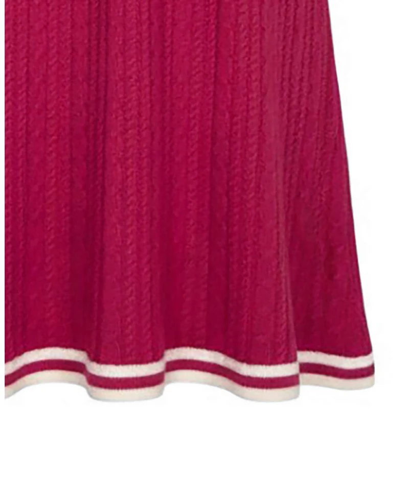 Hope & Henry Little Girls 6-12 Organic Collared French Cable Sweater Dress