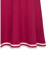 Hope & Henry Little Girls 6-12 Organic Collared French Cable Sweater Dress