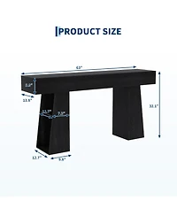 gaomon 63" Entryway Table, Console Table for Entryway, Wood Sofa with Hidden Side Storage, Modern Hallway Living Room, Foyer