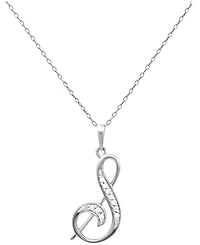 Diamond S Initial 18" Pendant Necklace (1/10 ct. t.w.) in Sterling Silver