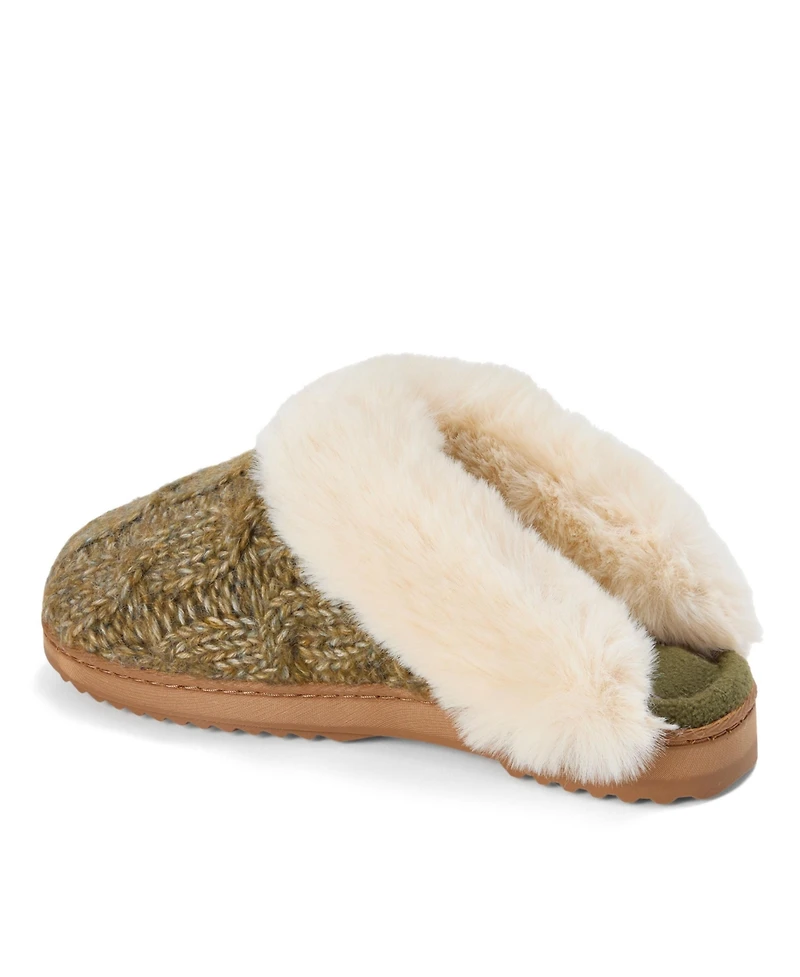 Dearfoams Women's Nicki Knit Scuff Cable Slippers
